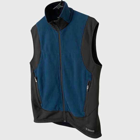 REI Co-op Fleece Full-Zip Vest Blue & Black Men's Small Hiking Travel Outerwear - Picture 2 of 10
